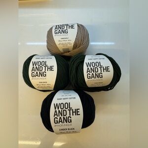 Wool and the Gang - shiny happy cotton: fern green, cinder black, timber wolf